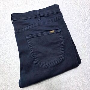 Jachs NY Men's 38x32 Navy Blue Stretch Sateen Slim Straight Pants 5 Pocket